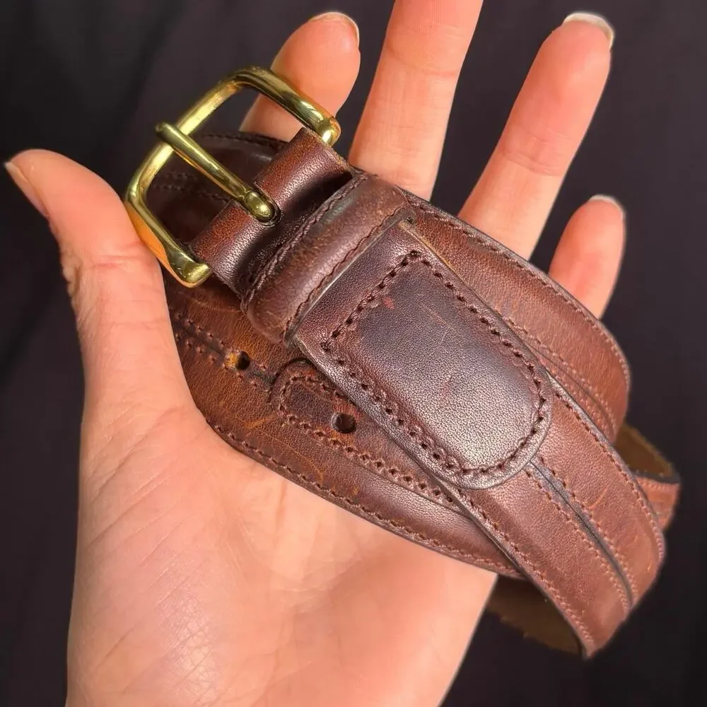 Vintage Brown & Gold Men’s Belt